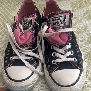 Converse Black and Pink All Star Shoes